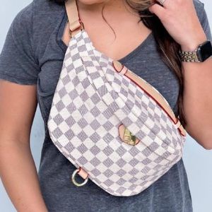White checkered inspired bag